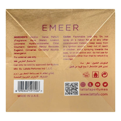Lattafa Emeer Eau de Parfum 100ml - Original Long-Lasting Elegant Unisex Perfume for Men & Women