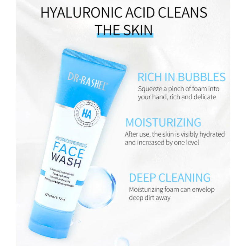 Dr. Rashel Hyaluronic Acid Moisturizing & Smooth Face Wash 100 g Hydration & Gentle Cleansing
