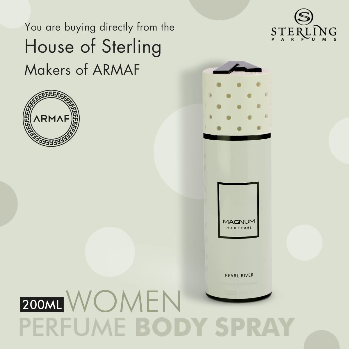 Armaf Magnum Pour Femme Pearl River Perfume Body Spray 200ml Floral Fruity & Fresh Fragrance