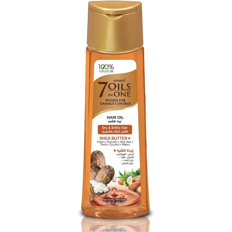 Emami 7 in 1 Shea Butter Hair Oil 50ml – Nourishing Hair Care Oil for Deep Repair, Frizz Control & Smooth Shiny Healthy Hair