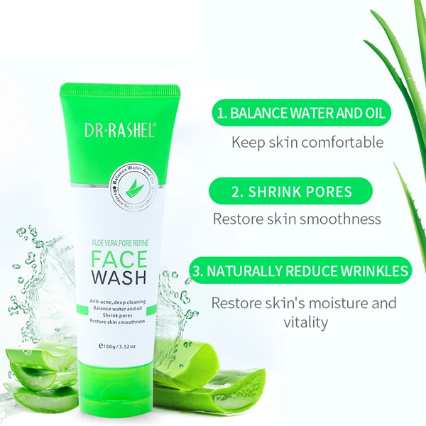 Dr. Rashel Aloe Vera Pore Refine Face Wash 100 g Gentle Cleansing & Pore Care