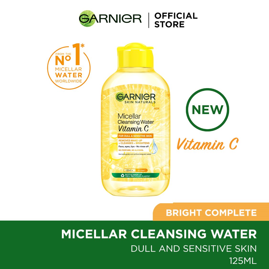 Garnier Micellar Cleansing Water Vitamin C For Dull & Sensitive Skin 125ml