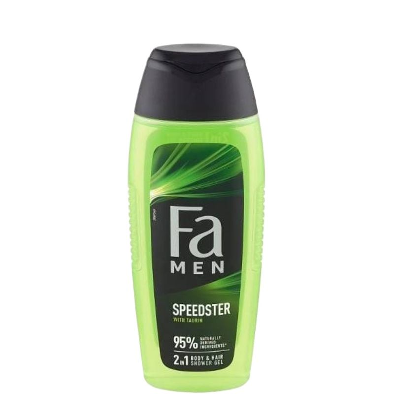 Fa Men Speedster with Taurine 2-in-1 Body & Hair Shower Gel 400ml - 95% Naturally Derived Ingredients