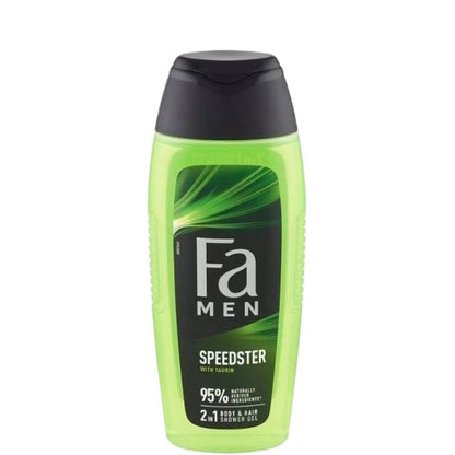 Fa Men Speedster with Taurine 2-in-1 Body & Hair Shower Gel 400ml - 95% Naturally Derived Ingredients