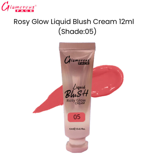 Glamorous Face Rosy Glow Liquid Blush Cream 12ml (Shade:05)