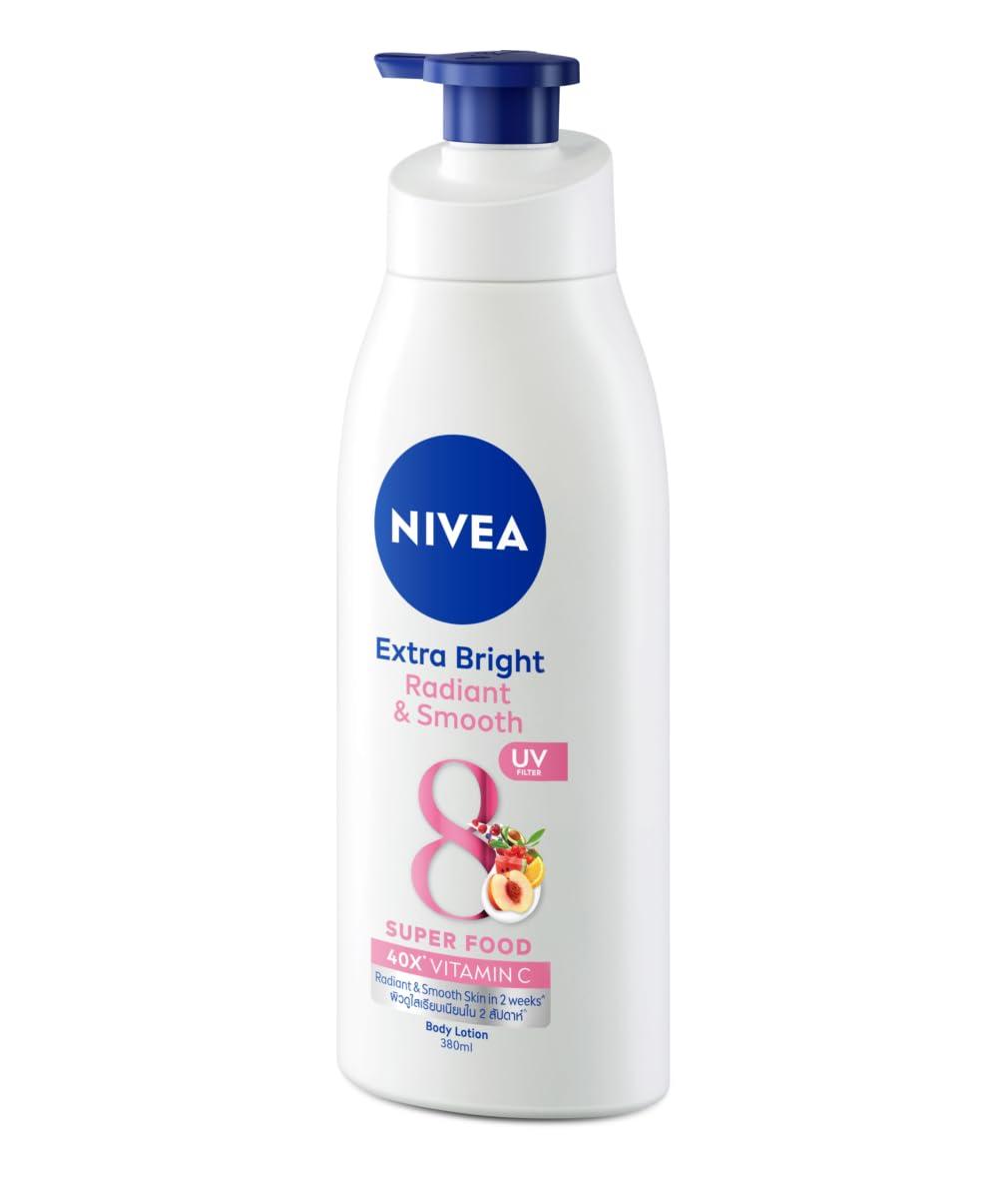 Nivea Extra Bright Radiant & Smooth 8 Super Food 40X Vitamin C Body Lotion UV Filter 380 ml