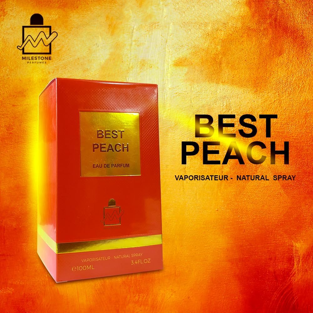 Milestone Parfums Best Peach Eau De Parfum 100ml – Long Lasting Sweet Fruity Fragrance for Men & Women