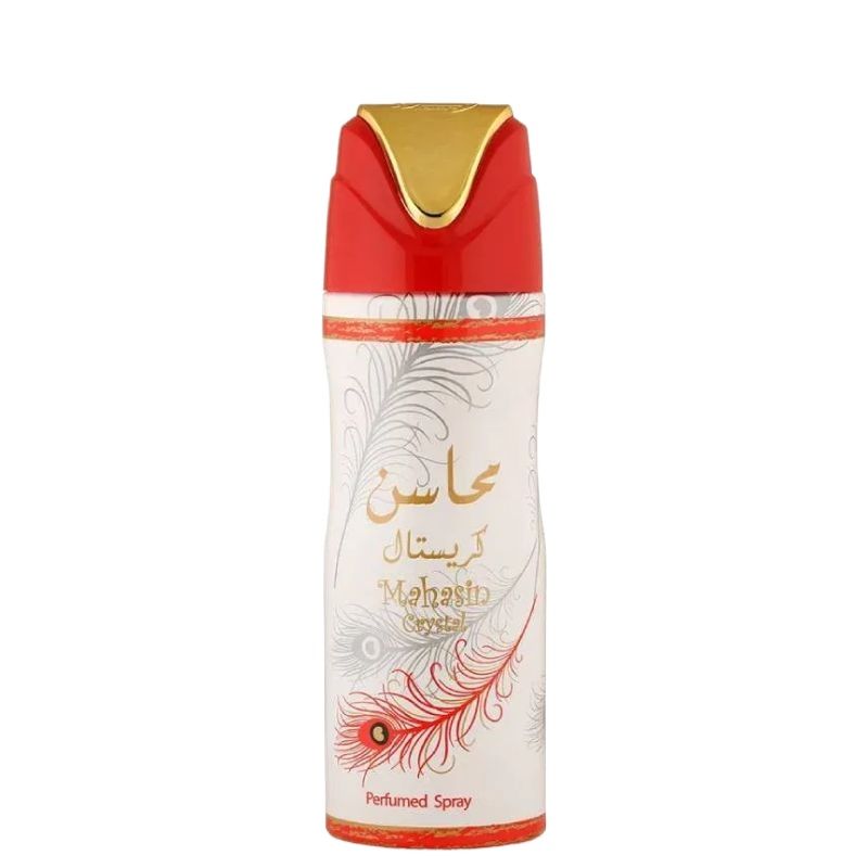 Lattafa Mahasin Crystal Deodorant Spray 200 ml Long-Lasting Freshness & Elegant Floral Fragrance
