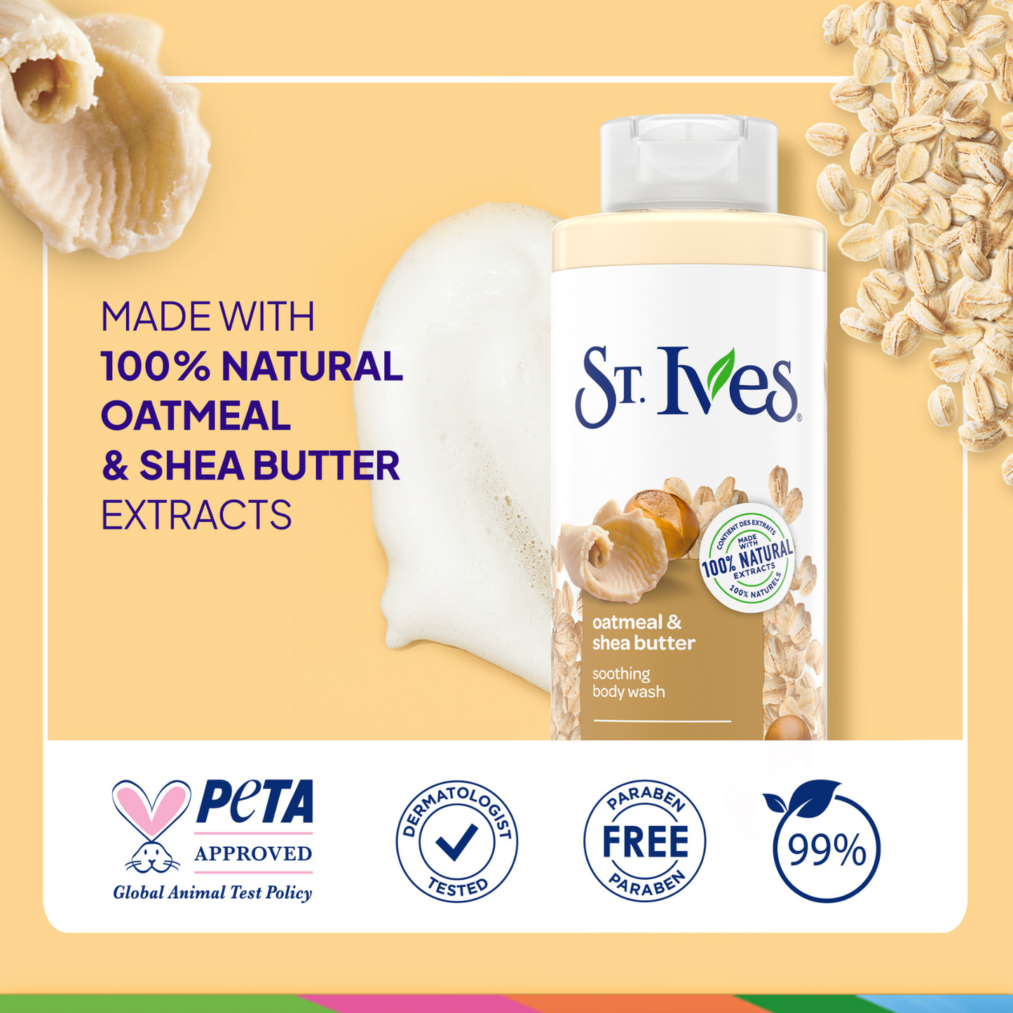 St Ives Soothing Body Wash Oatmeal & Shea Butter 450ml Moisturizing & Gentle Care