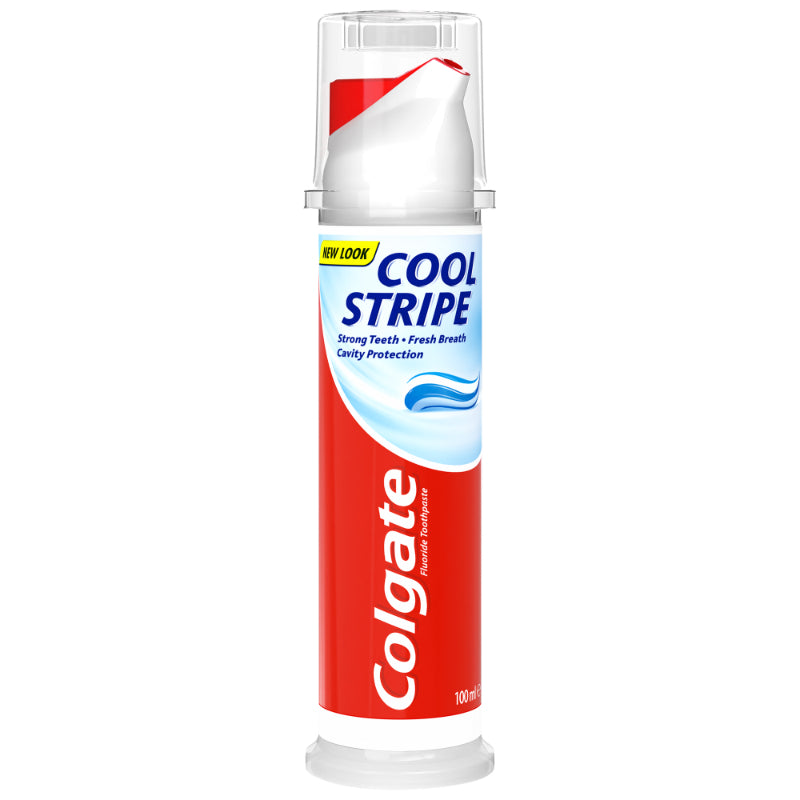 Colgate Cool Stripe Toothpaste Pump 100ml Refreshing Mint & Cavity Protection