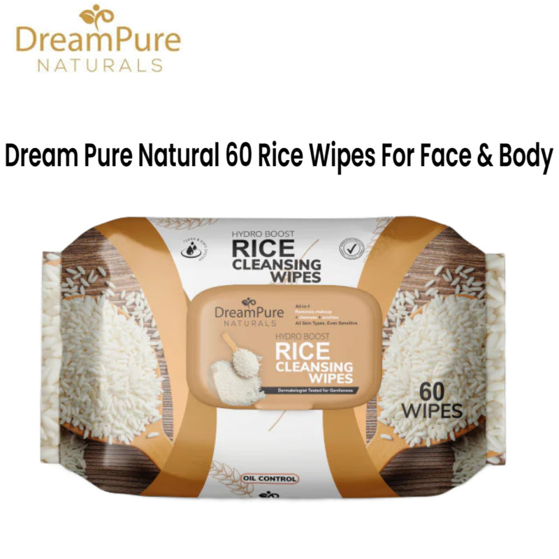 Dream Pure Natural 60 Rice Wipes For Face & Body