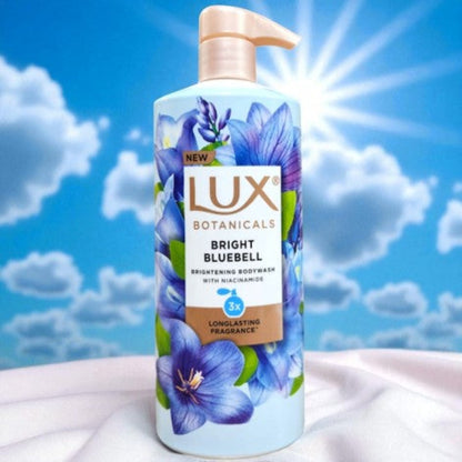 Lux Botanicals Bright Bluebell Brightening Body Wash with Niacinamide 580ml - Gentle Cleansing for Radiant, Even Tone & Glowi