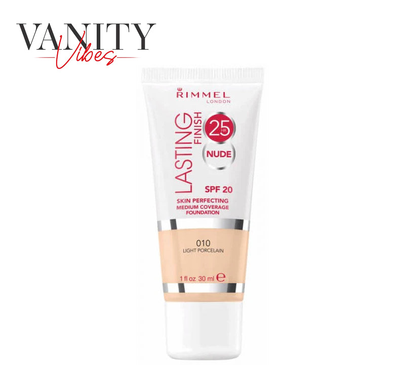 Rimmel Lasting Finish 25hr Nude Foundation 010 Light Porcelain 30ml