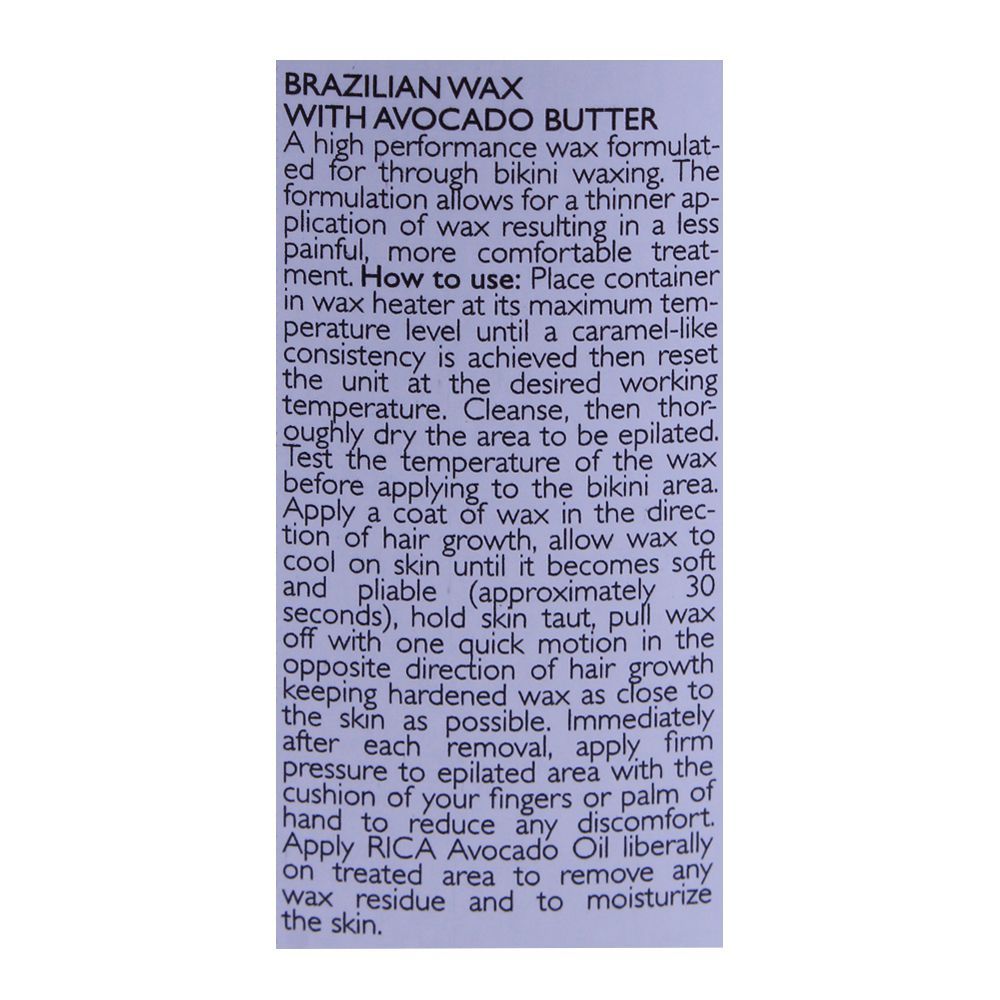 Rica Avocado Butter Brazilian Wax 400GM – For Bikini & Sensitive Areas  Original