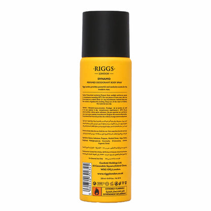Riggs London Dynamo Perfumed Deodorant Body Spray 250ml Long-Lasting Fresh & Masculine Fragrance