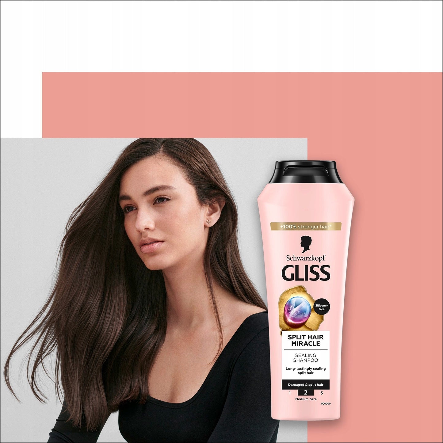 Schwarzkopf Gliss Split Hair Miracle Sealing Shampoo 400ml– Medium Care for Repairing Split Ends & Smooth Hair