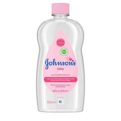 Johnson’s Baby Oil Pure & Gentle Daily Care 500ml – Lightweight Moisturizing Baby Oil for Soft Smooth Skin, Gentle Hydration,