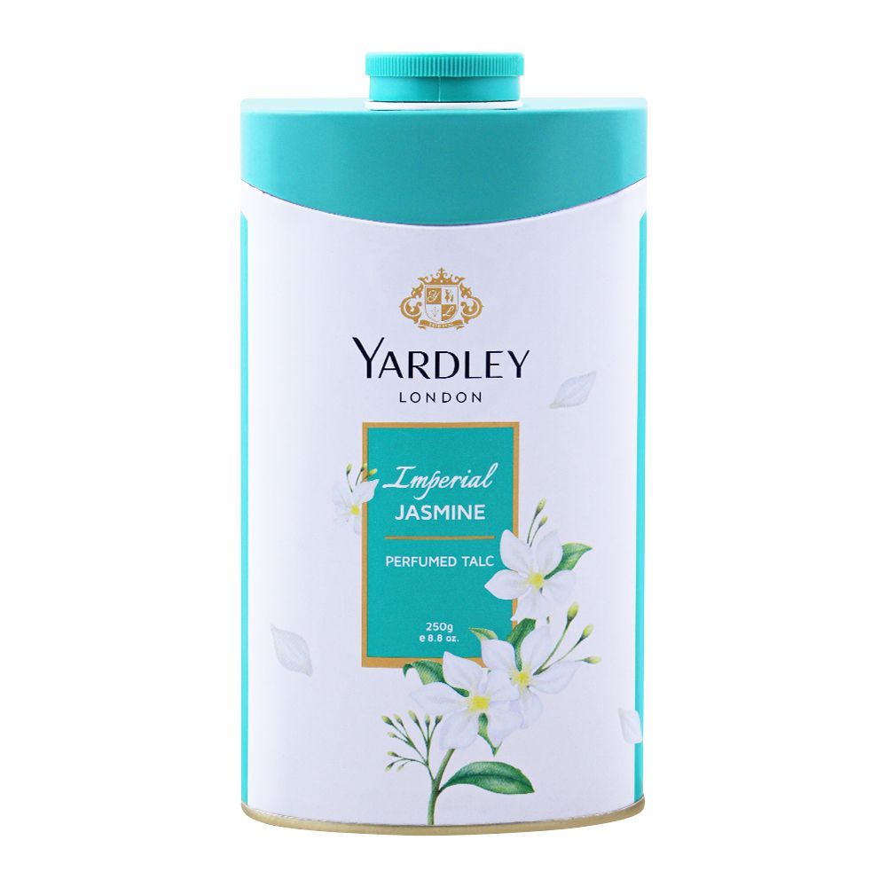 Yardley London Imperial Jasmine Perfumed Talcum Powder 250g – Luxury Floral Jasmine Fragrance Body Talc for Long Lasting Fres