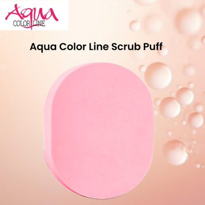 Aqua Color Line Scrub Puff