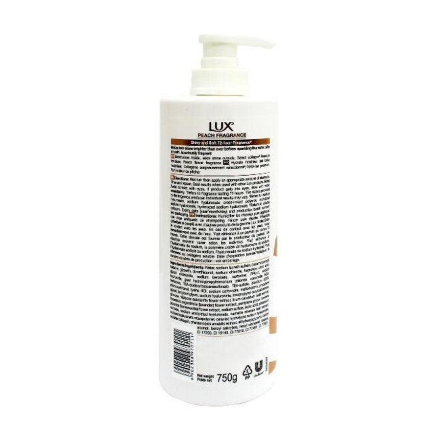 Lux Effective For 72 Hours Peach Fragrance Shampoo For Dry Frizzy Hair 750g