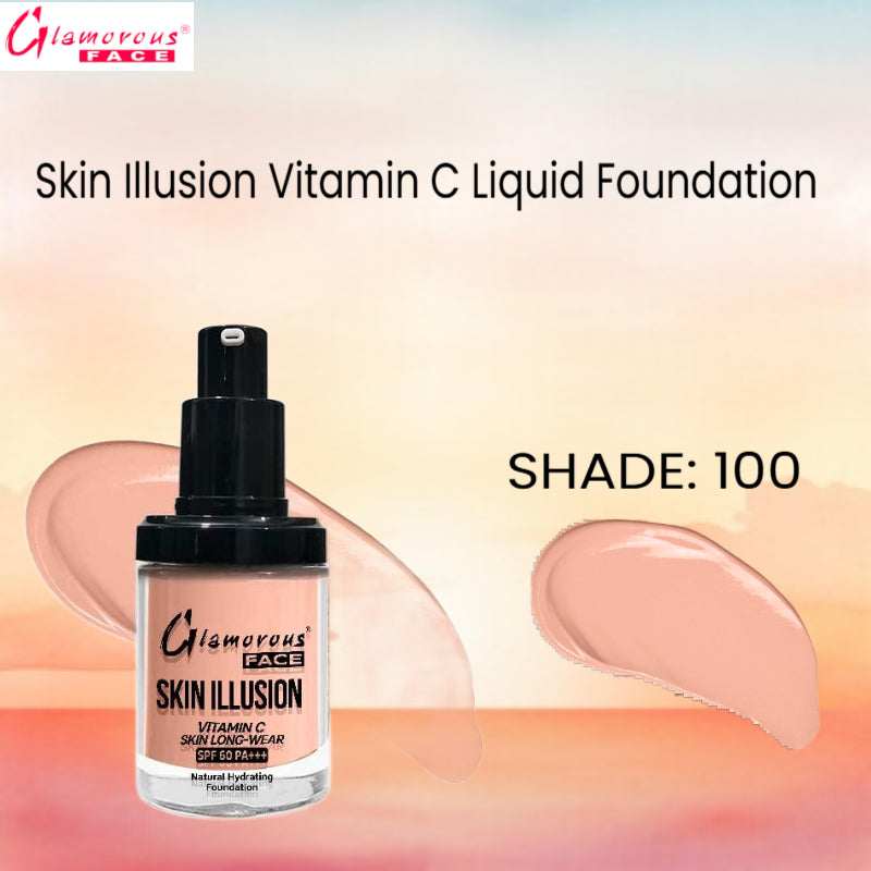 Glamorous Face Skin Illusion Vitamin C Liquid Foundation 25ml (shade:100)