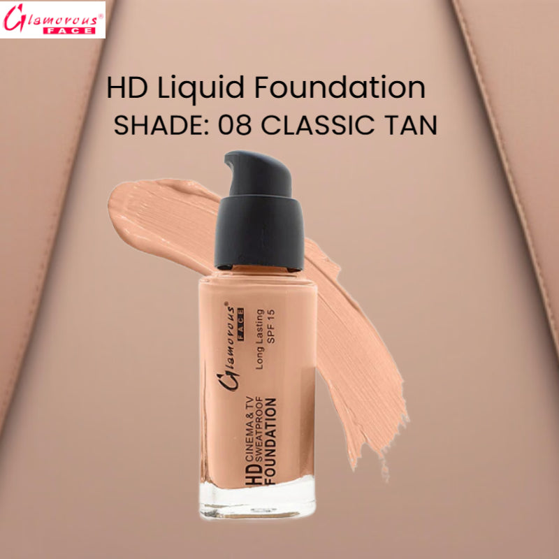 Glamorous Face HD Liquid Foundation (08 Classic Tan)