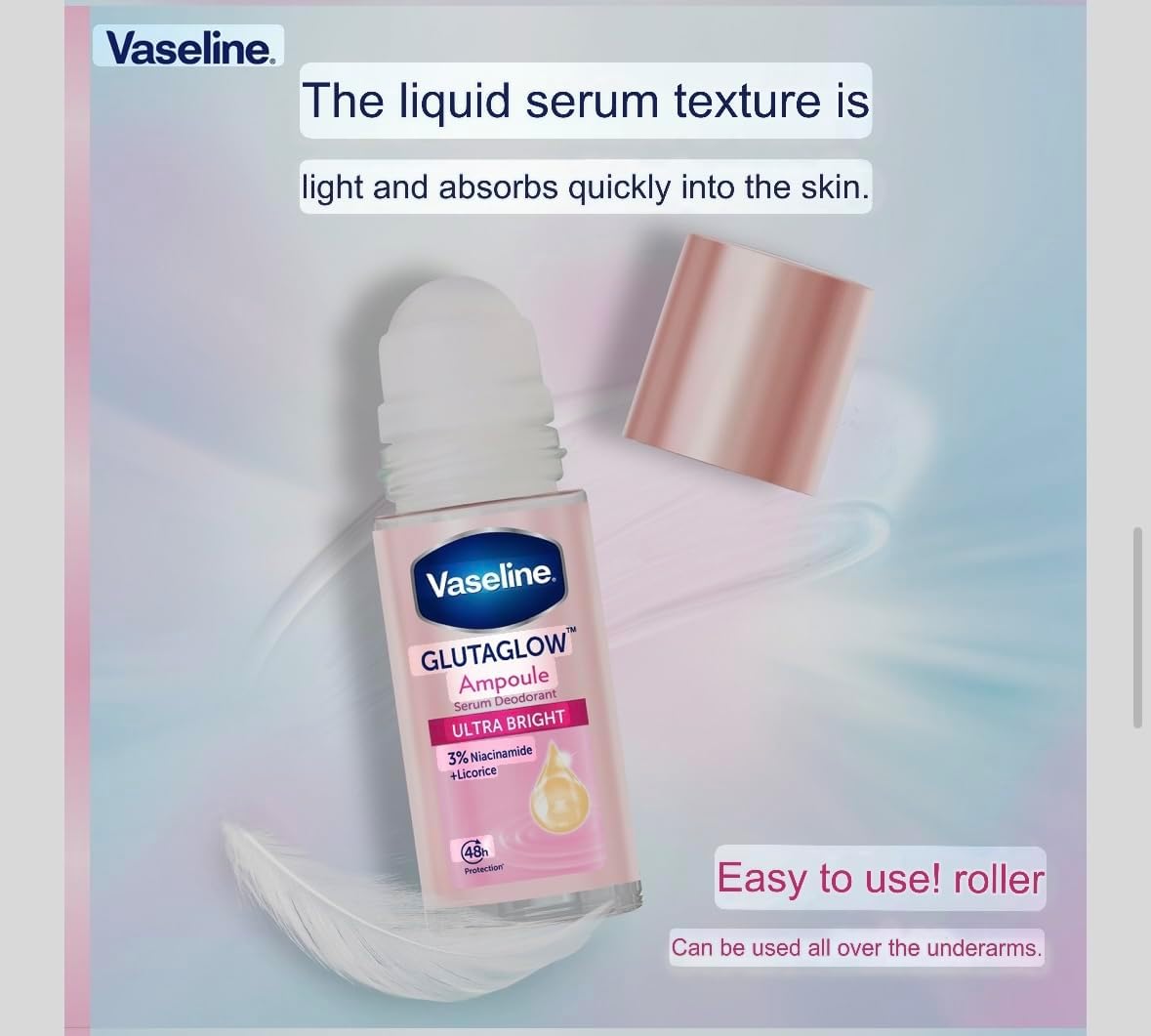 Vaseline Glutaglow Ampoule Serum Deodorant Ultra Bright 48h Protection 45ml