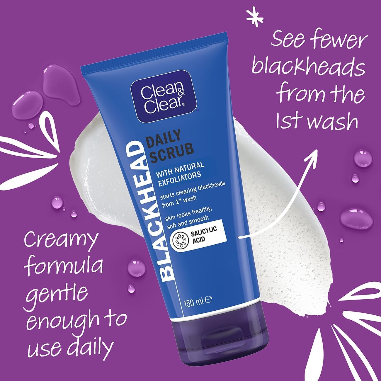 Clean & Clear Blackhead Clearing Daily Scrub 150ml Deep Clean & Clear Skin