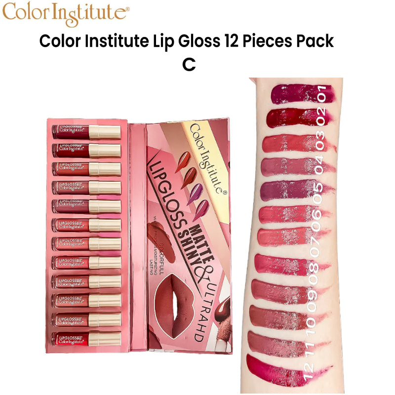 Color Institute Lip Gloss 12 Pieces Pack (C)