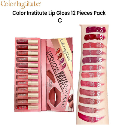 Color Institute Lip Gloss 12 Pieces Pack (C)