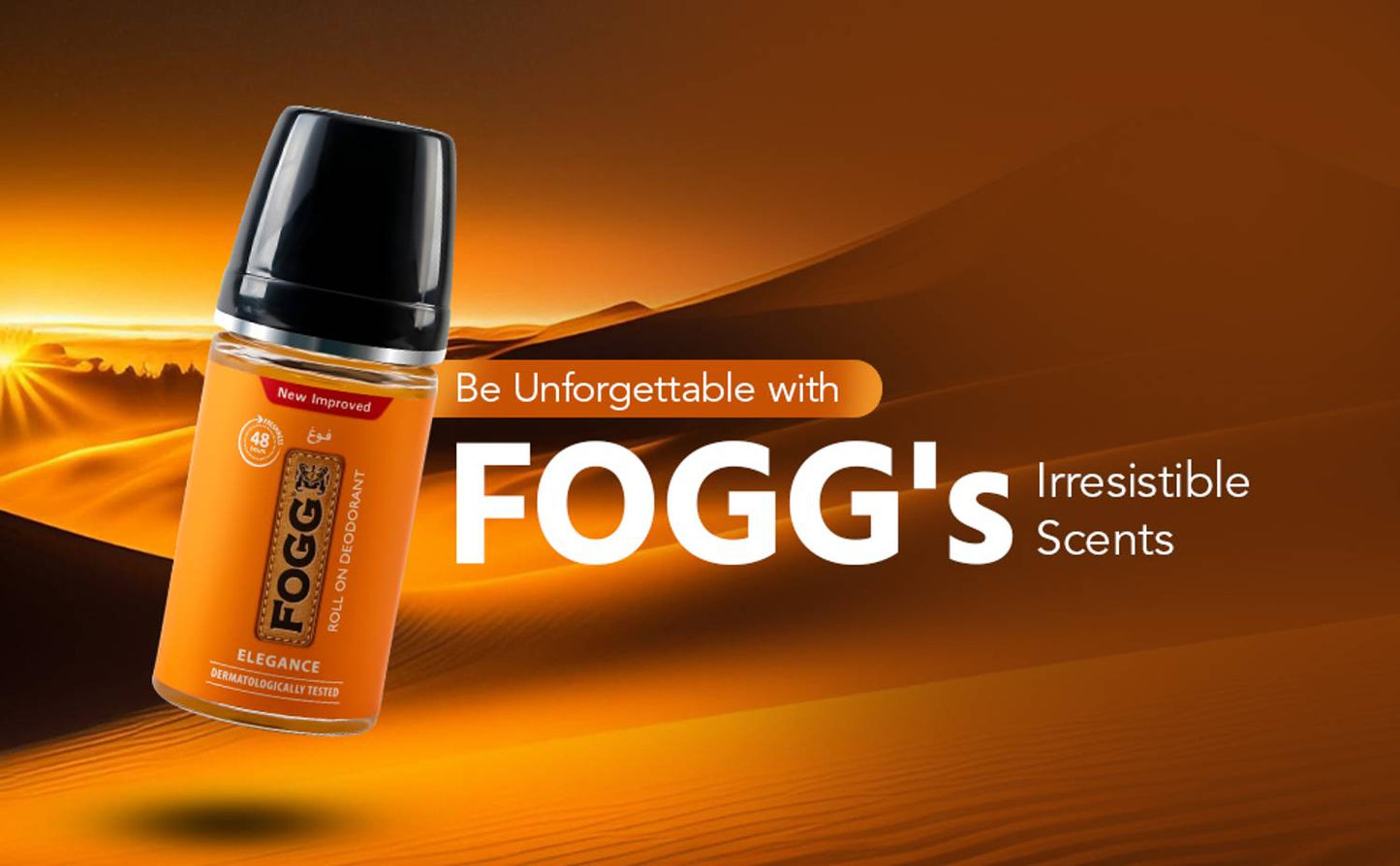 Fogg Elegance Roll-On Deodorant 50ml New & Improved Long-Lasting Freshness