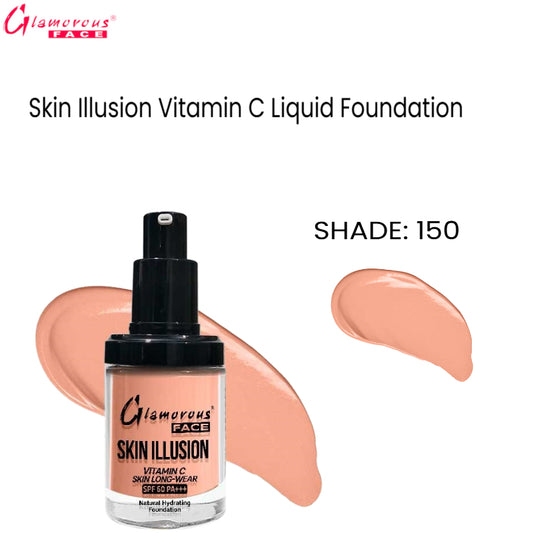 Glamorous Face Skin Illusion Vitamin C Liquid Foundation 25ml (SHADE:150)