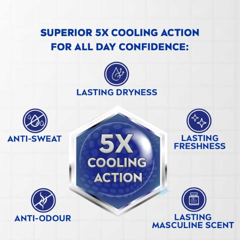 Nivea Men Cool Kick Extra Dry Cool Blue Deodorant Roll on 50ml