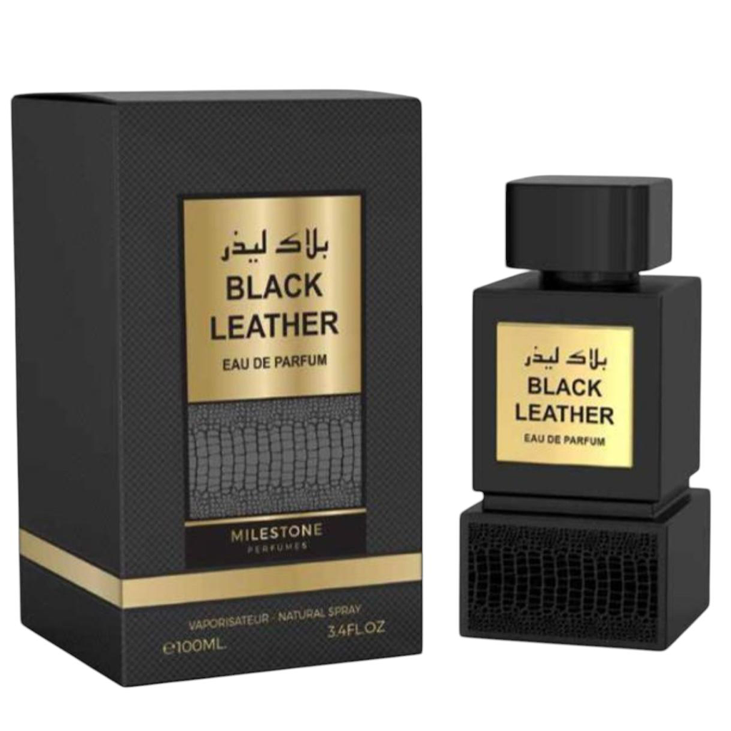 Milestone Parfums Black Leather Eau De Parfum 100ml – Long Lasting Bold Leather Fragrance for Men & Women