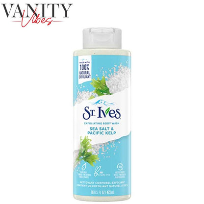 St Ives Exfoliating Body Wash Sea Salt & Pacific Kelp 450ml Deep Cleansing & Refreshing