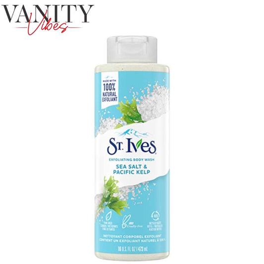 St Ives Exfoliating Body Wash Sea Salt & Pacific Kelp 450ml Deep Cleansing & Refreshing
