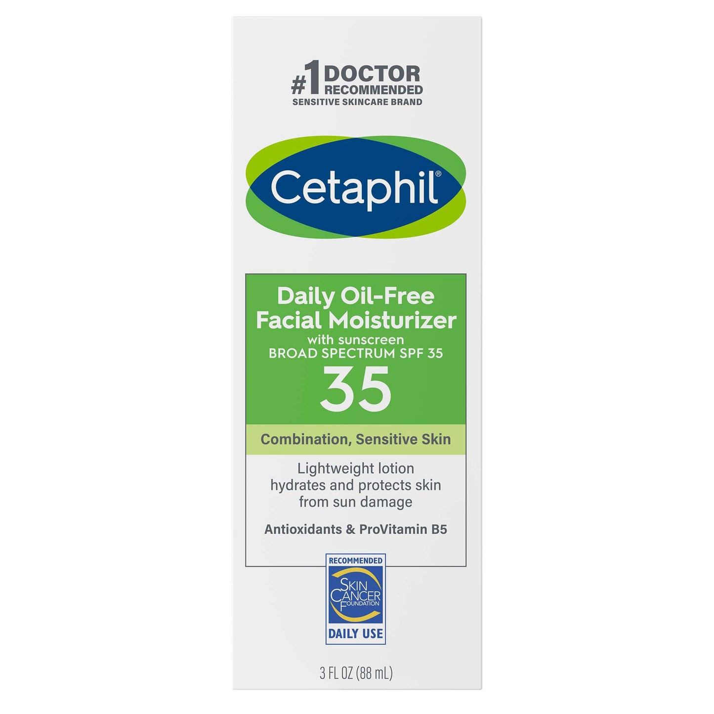 Cetaphil Daily Oil-Free Moisturizer with Sunscreen 3 Fl oz (88mL)