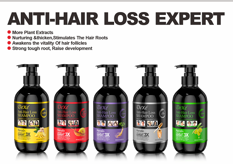 Dexe Anti-Hair Loss Keratin Shampoo with Ginseng Extract 500 ml Strengthens Hair & Reduces Hair Fall