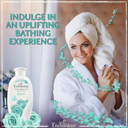 Enchanteur Gorgeous Perfumed Shower Gel 250ml - Deep Cleansing Moisturizing Body Wash with Long Lasting Floral Fragrance for 