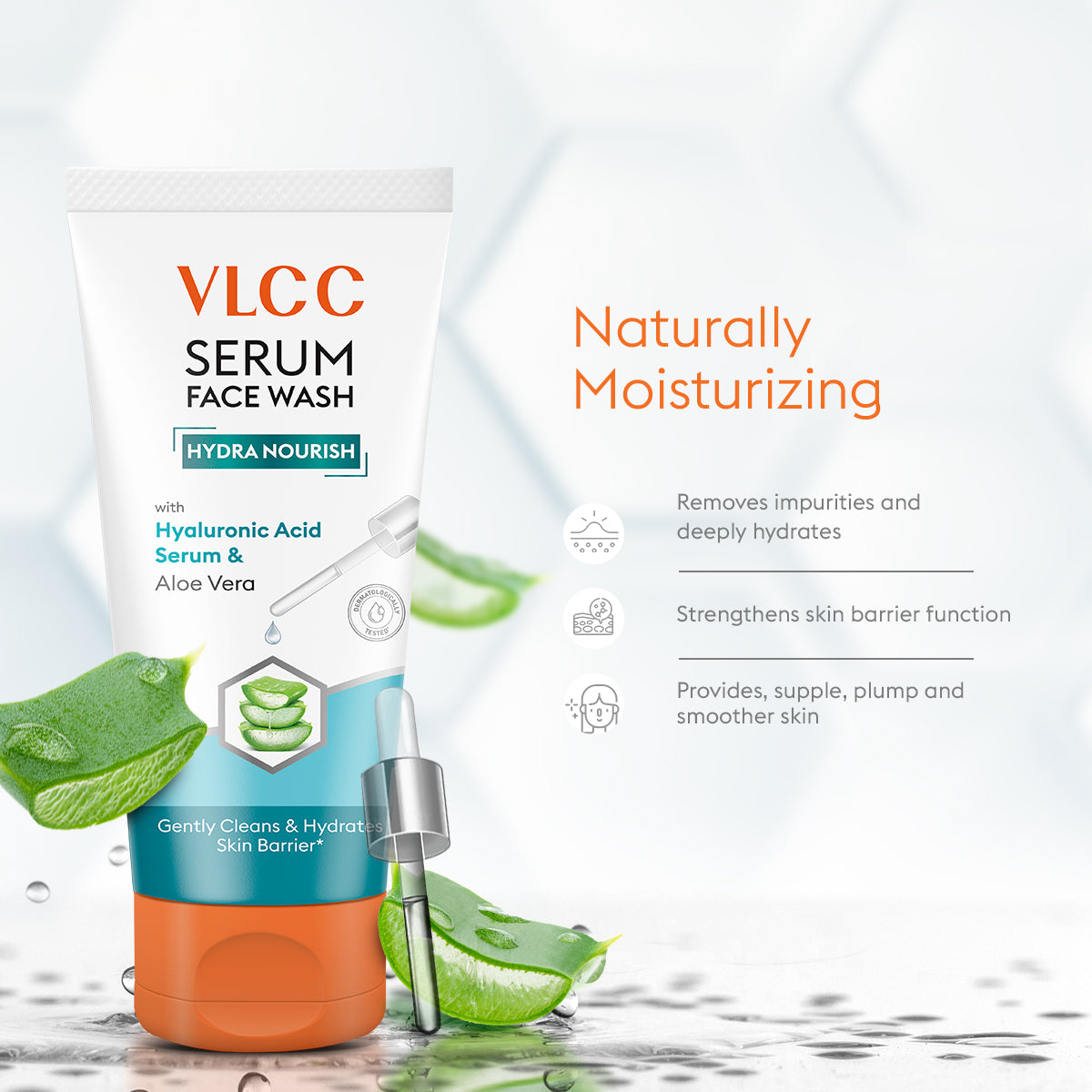 VLCC Hydra Nourish Serum Face Wash with Hyaluronic Acid Serum & Aloe Vera 150ml