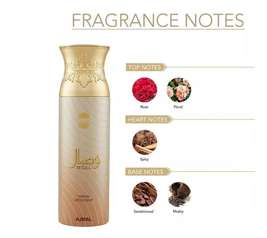 Ajmal Wisal Perfume Deodorant 200ml for Women
