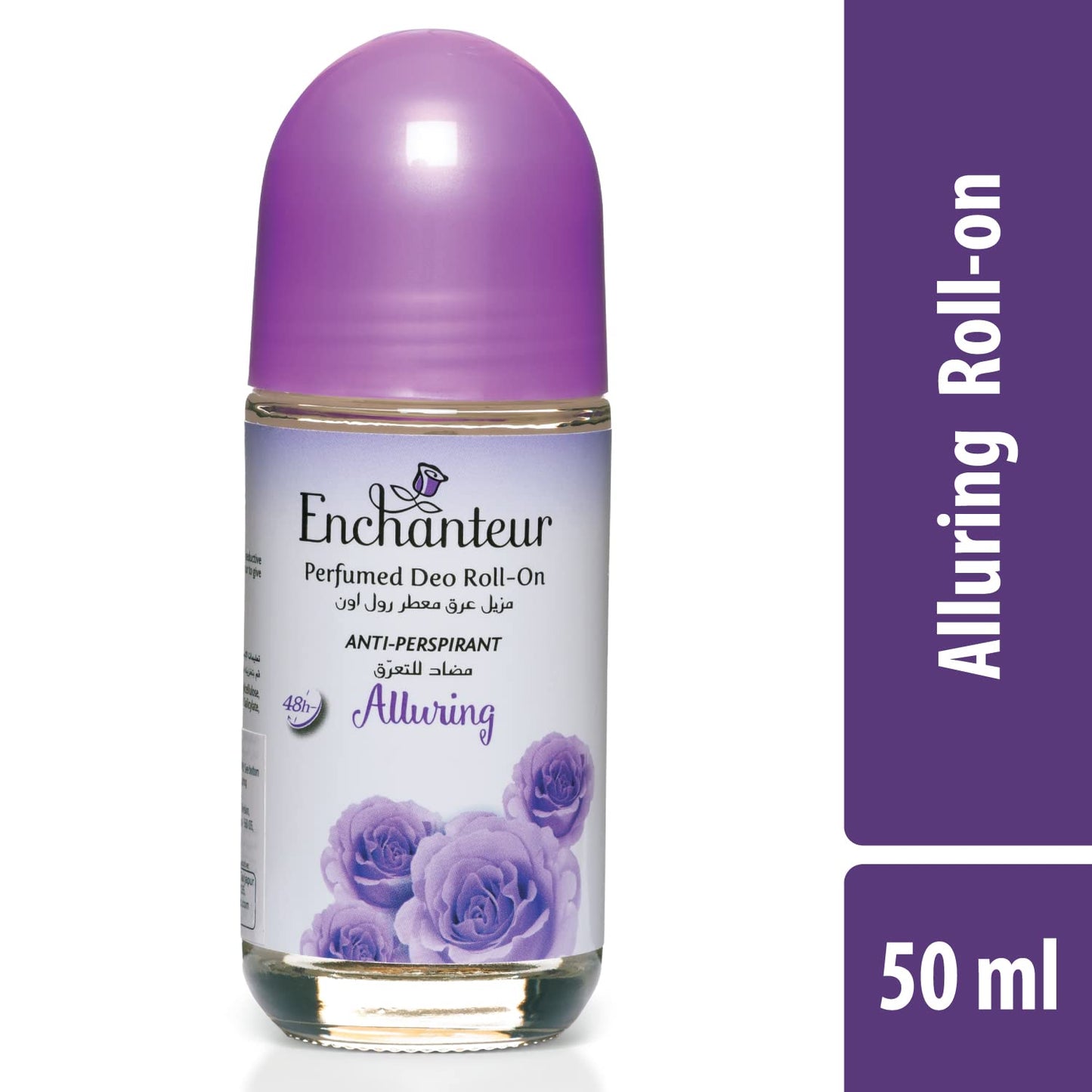 Enchanteur Alluring Roll-On Anti-Perspirant Deodorant 50ml - Long Lasting Perfumed Fresh Floral Fragrance for Women Odor Prot