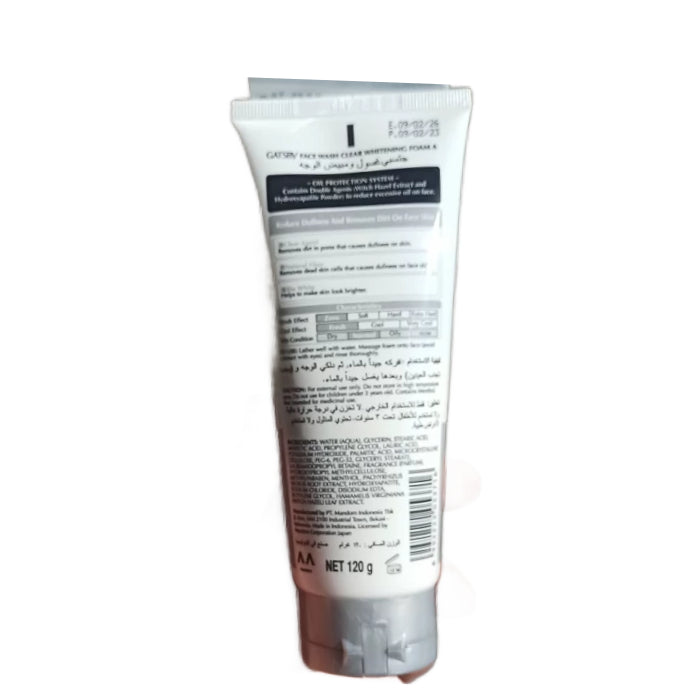 Gatsby Clear Whitening Foam Face Wash 120G