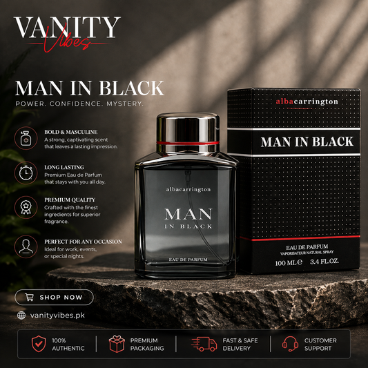 Alba Men in Black Eau de Parfum 100ml - Long Lasting Perfume for Men, Daily & Occasion Wear