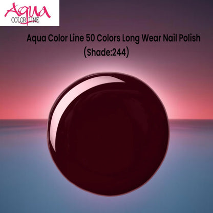 Aqua Color Line 50 Colors Long Wear Nail Polish (Shade:244)