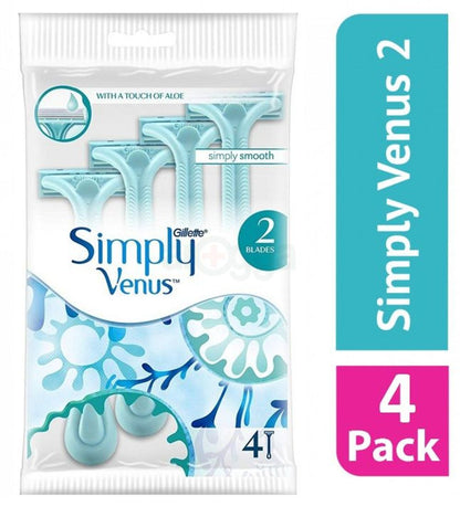 Gillette Simply Venus 2 Blades Women Disposable Razor 4 Pcs