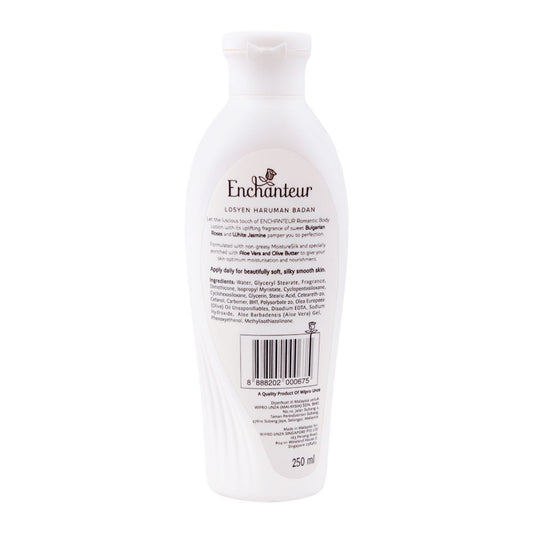 Enchanteur Romantic Moisture Silk Perfumed Body Lotion Aloe Vera & Olive Butter 250ml