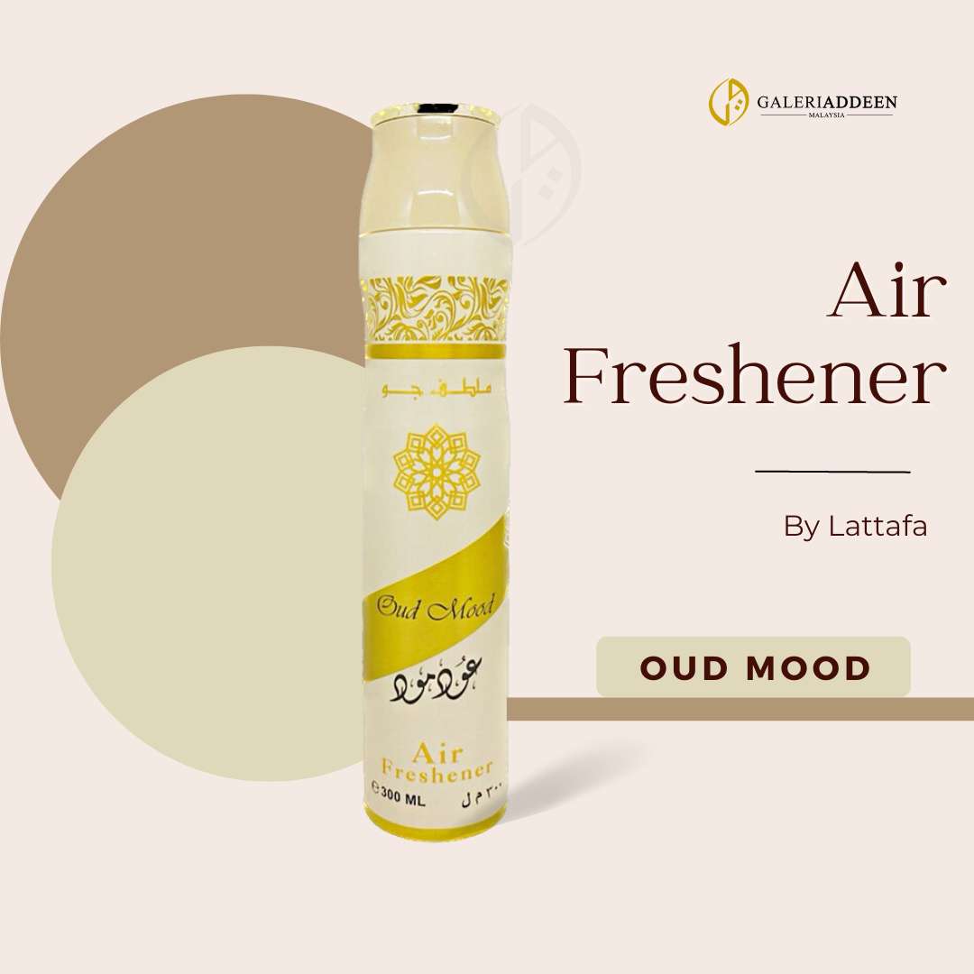 Lattafa Oud Mood Air Freshener 300 ml Rich Oud Home Fragrance & Long‑Lasting Freshness