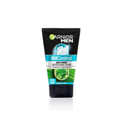 Garniers Men Garnier Men Oil Control Anti Shine Refreshing Foam All Day Face Wash 100ml