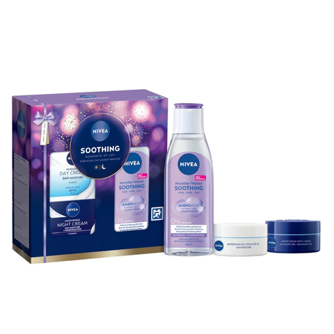 Nivea Soothing Moments of Joy Essentials Day & Night Routine 3-Piece Gift Set